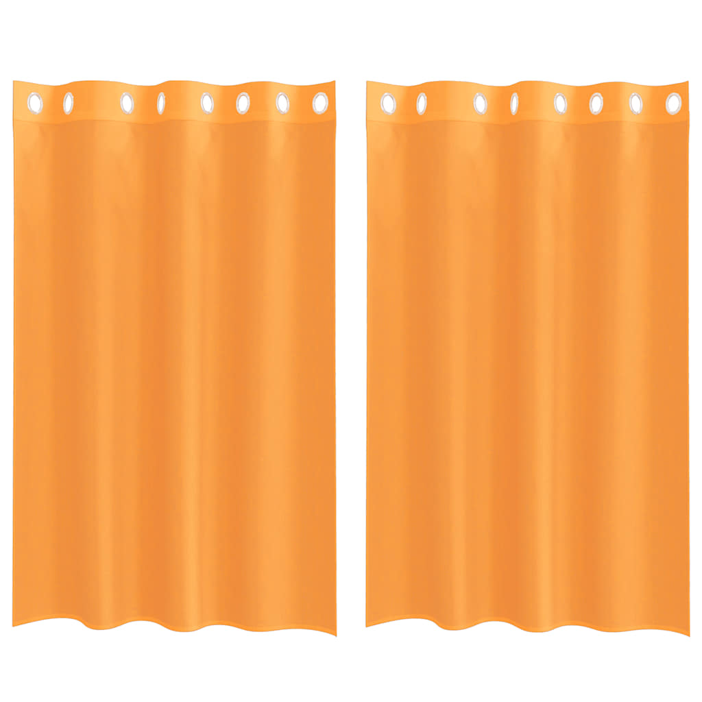 Gordijnen Voile met doorvoertules 2 st 140x175 cm oranje