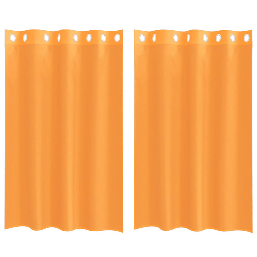 Gordijnen Voile met doorvoertules 2 st 140x175 cm oranje
