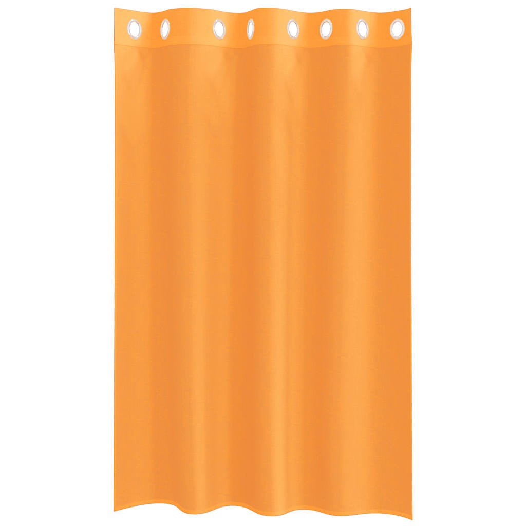 Gordijnen Voile met doorvoertules 2 st 140x175 cm oranje