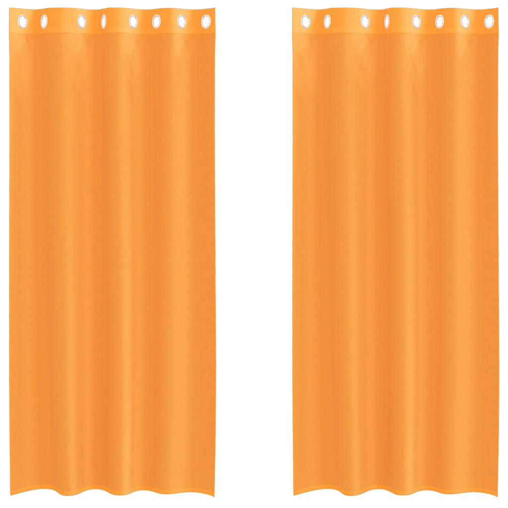 Gordijnen met doorvoertules 2 st 140x225 cm oranje