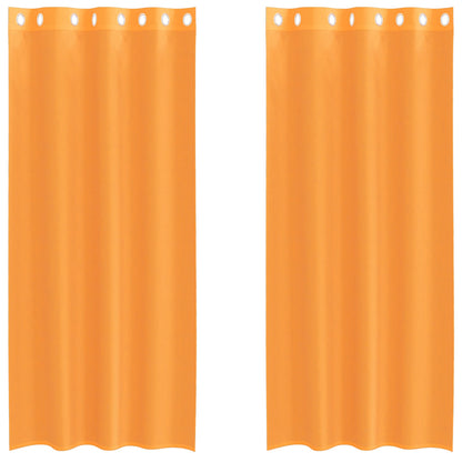 Gordijnen met doorvoertules 2 st 140x225 cm oranje