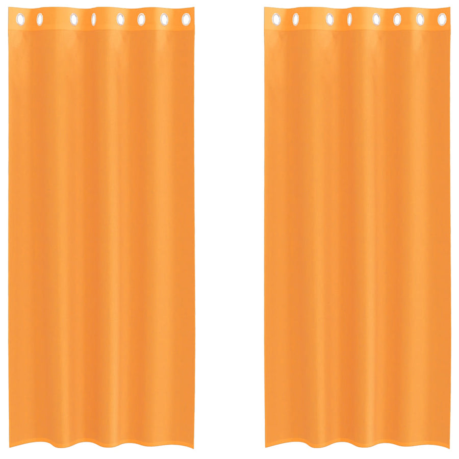 Gordijnen met doorvoertules 2 st 140x225 cm oranje