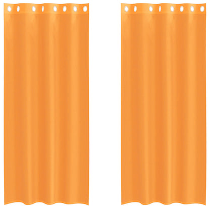 Gordijnen voile met doorvoertules 2 st 140x245 cm oranje