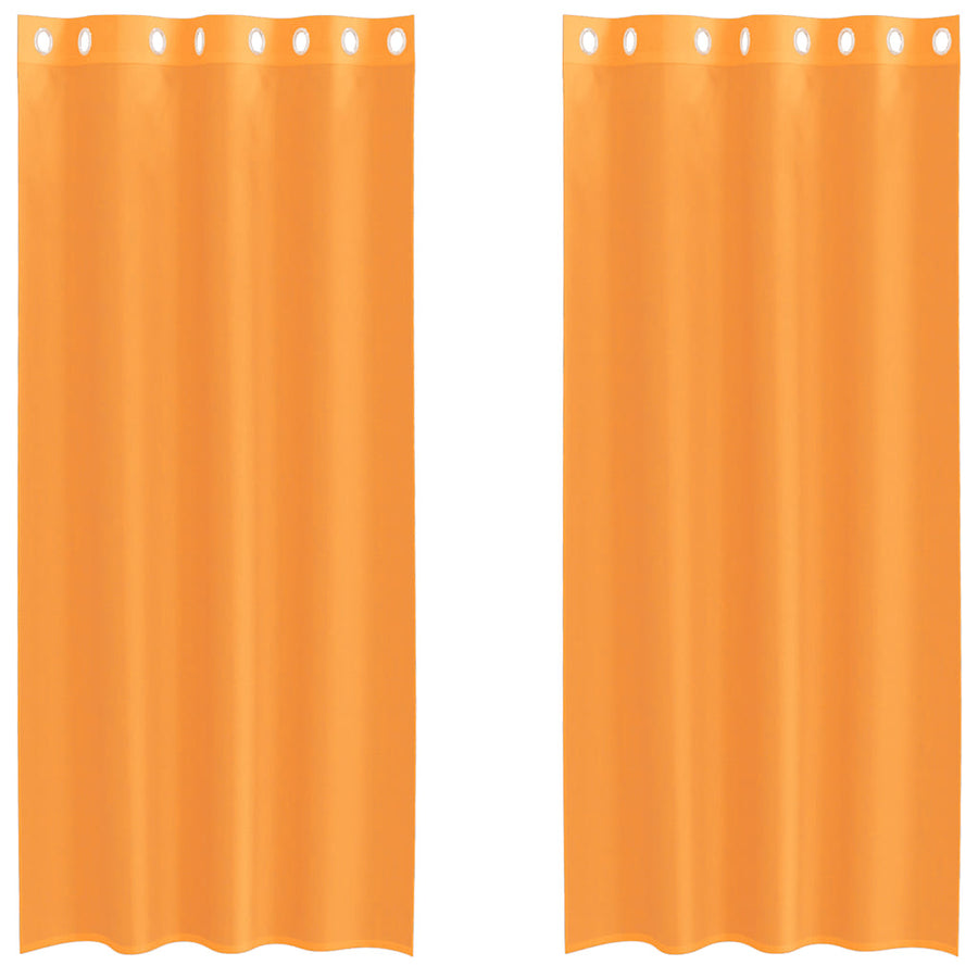 Gordijnen voile met doorvoertules 2 st 140x245 cm oranje