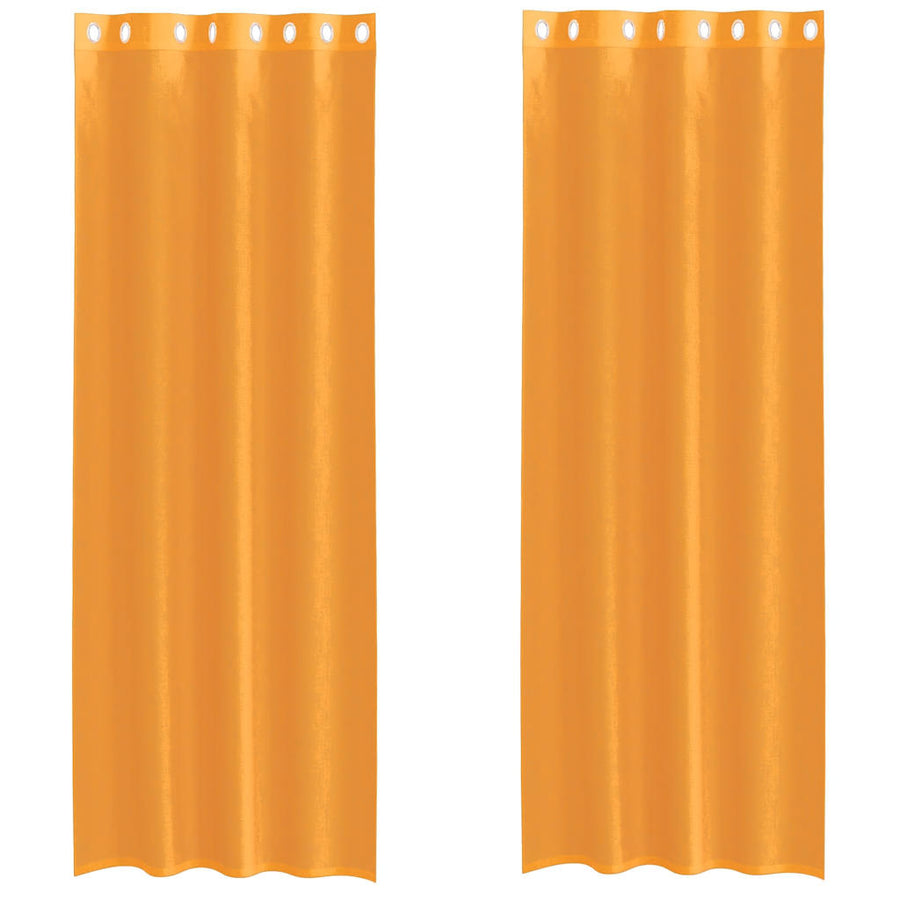 Gordijnen voile met doorvoertules 2 st 140x260 cm oranje