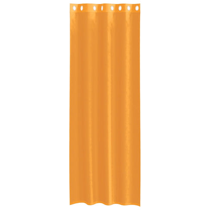 Gordijnen voile met doorvoertules 2 st 140x260 cm oranje