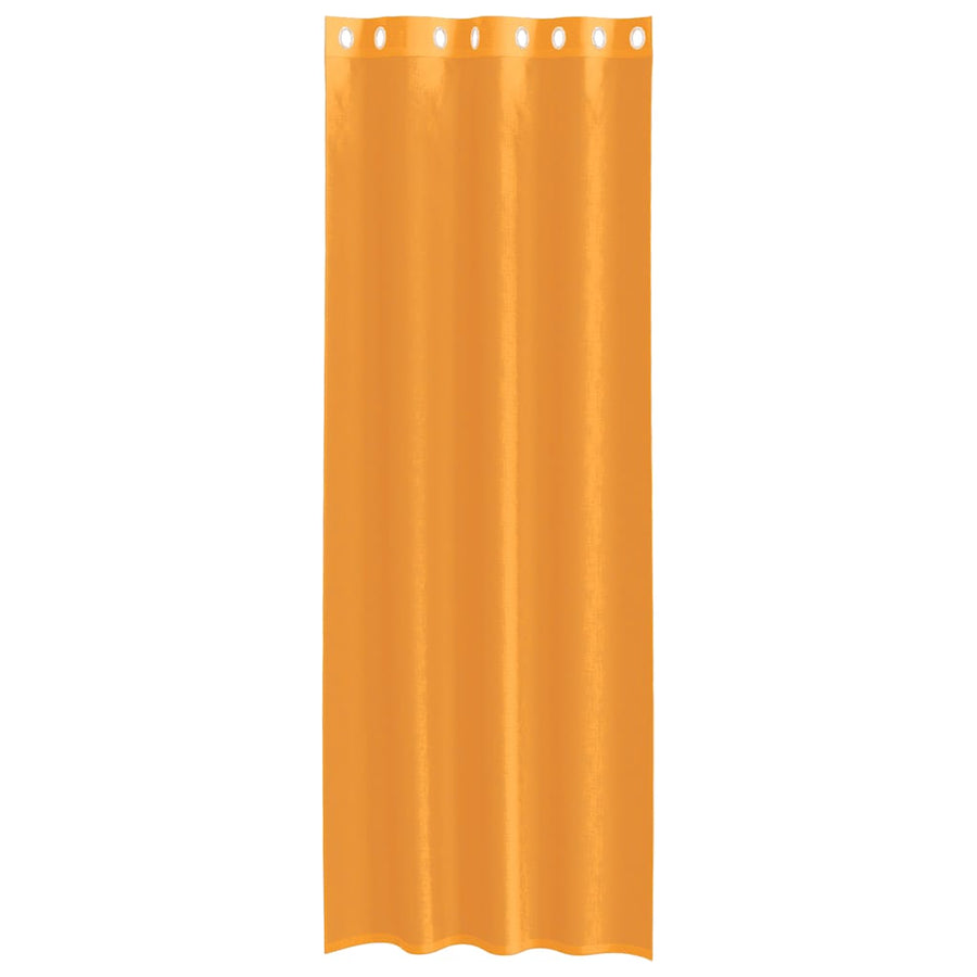 Gordijnen voile met doorvoertules 2 st 140x260 cm oranje