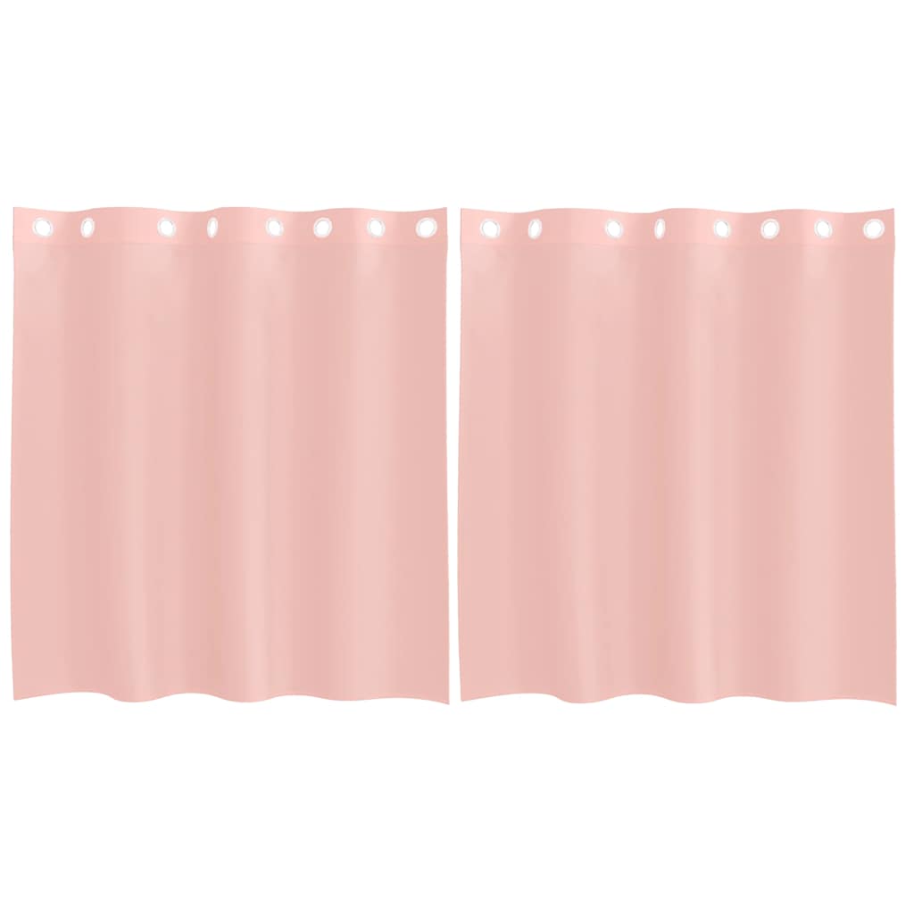 Gordijnen voile met doorvoertules 2 st 140x140 cm roze