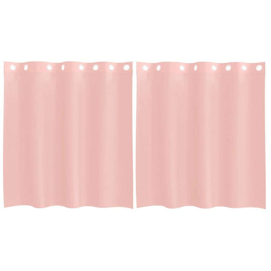 Gordijnen voile met doorvoertules 2 st 140x140 cm roze