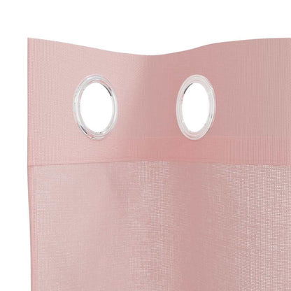 Gordijnen voile met doorvoertules 2 st 140x140 cm roze