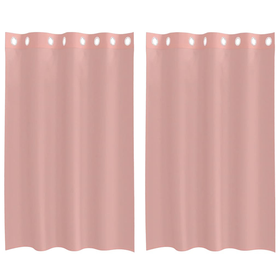 Gordijnen voile met doorvoertules 2 st 140x175 cm roze