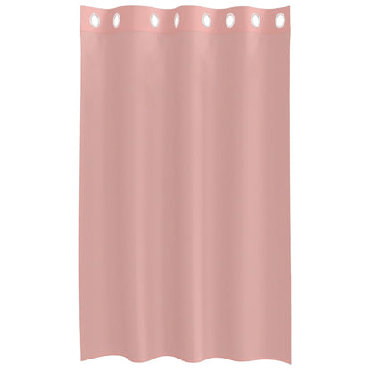 Gordijnen voile met doorvoertules 2 st 140x175 cm roze