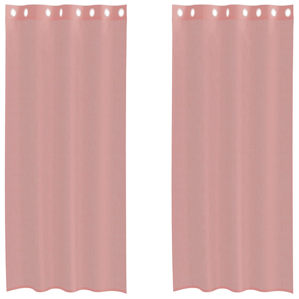 Gordijnen met doorvoertules 2 st 140x225 cm roze