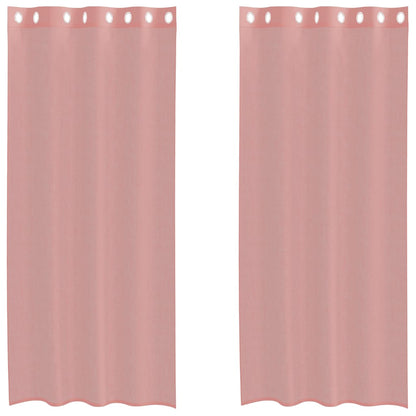 Gordijnen met doorvoertules 2 st 140x225 cm roze