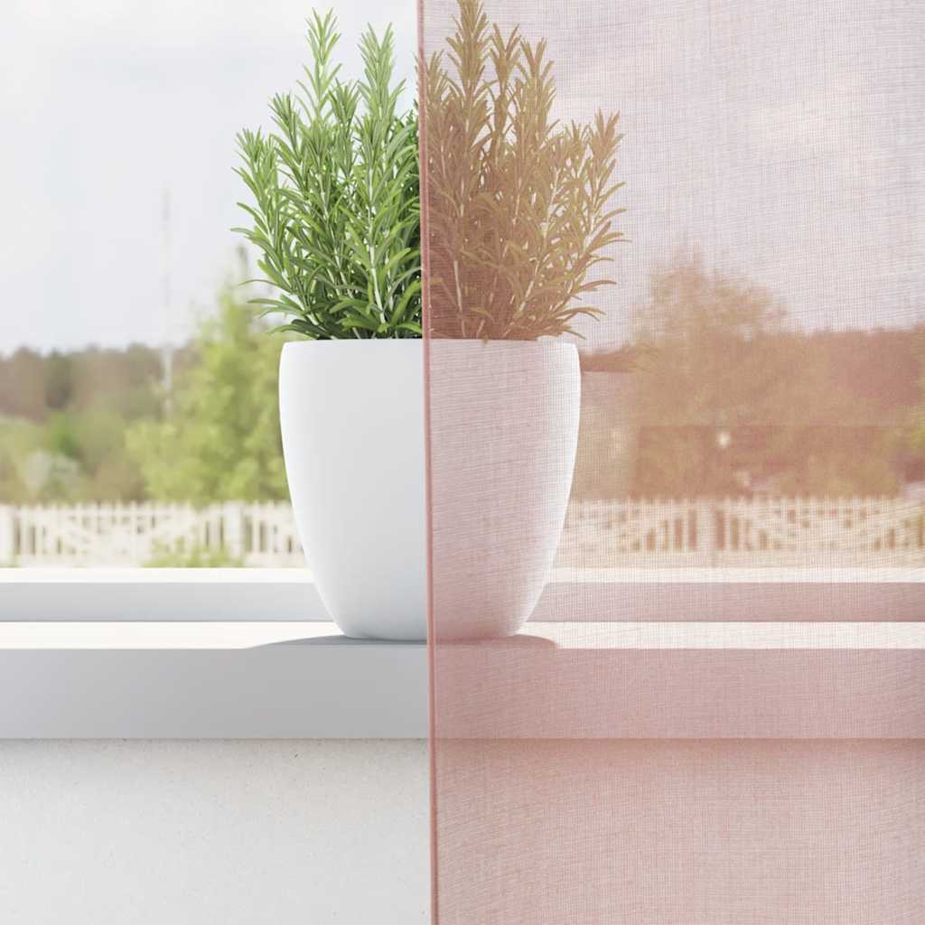 Gordijnen met doorvoertules 2 st 140x225 cm roze