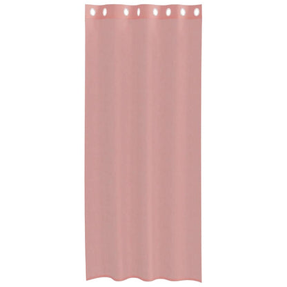 Gordijnen voile met doorvoertules 2 st 140x245 cm roze