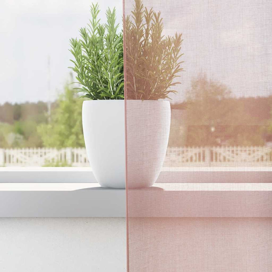 Gordijnen Voile met doorvoertules 2 st 140x260 cm roze