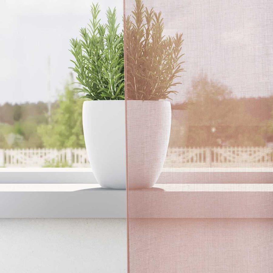 Gordijnen voile met doorvoertules 2 st 140x300 cm roze