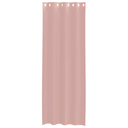 Gordijnen voile met doorvoertules 2 st 140x300 cm roze