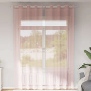 Gordijnen voile 2 st 140x300 cm roze