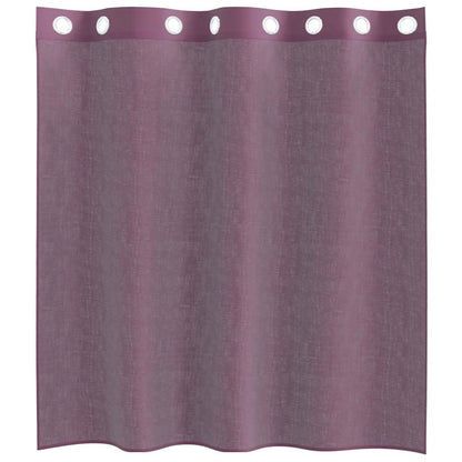 Gordijnen Voile met doorvoertules 2 st paars 140x140 cm