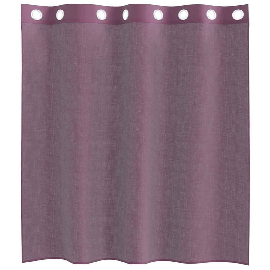 Gordijnen Voile met doorvoertules 2 st paars 140x140 cm