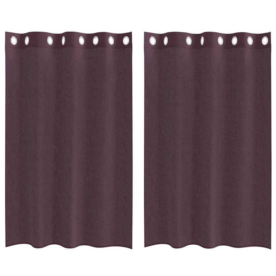 Gordijnen Voile met doorvoertules 2 st 140x175 cm paars