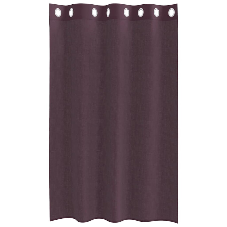 Gordijnen Voile met doorvoertules 2 st 140x175 cm paars