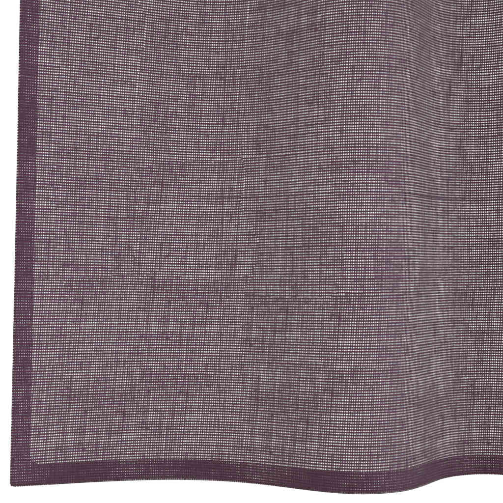 Gordijnen Voile met doorvoertules 2 st 140x175 cm paars
