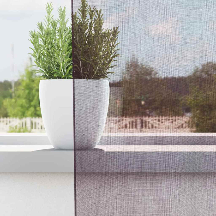 Gordijnen voile met doorvoertules 2 st 140x225 cm paars