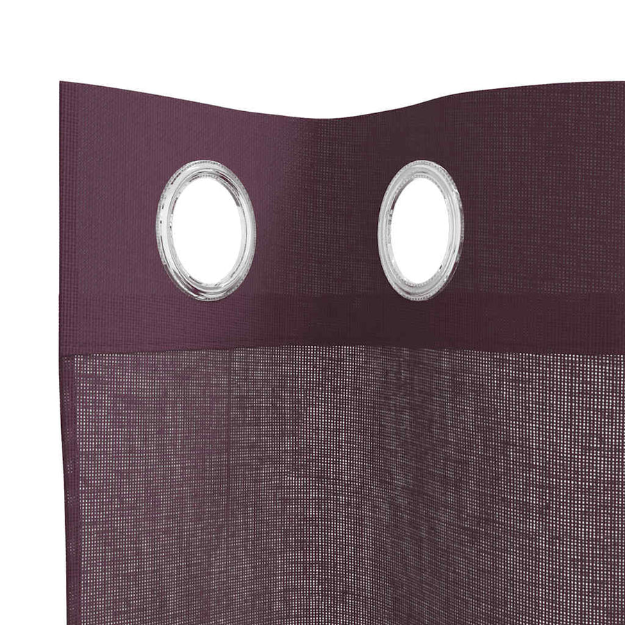 Gordijnen voile met doorvoertules 2 st 140x225 cm paars