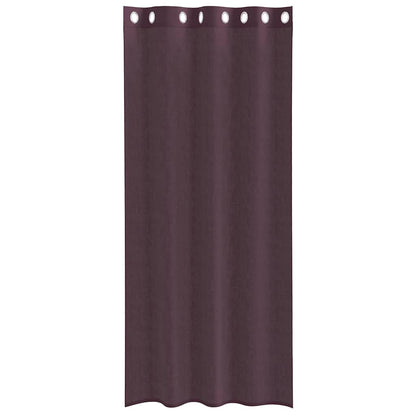 Gordijnen voile met doorvoertules 2 st 140x245 cm paars