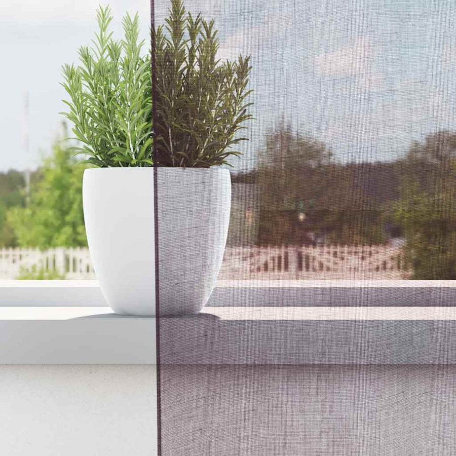 Gordijnen voile met doorvoertules 2 st paars 140x260 cm