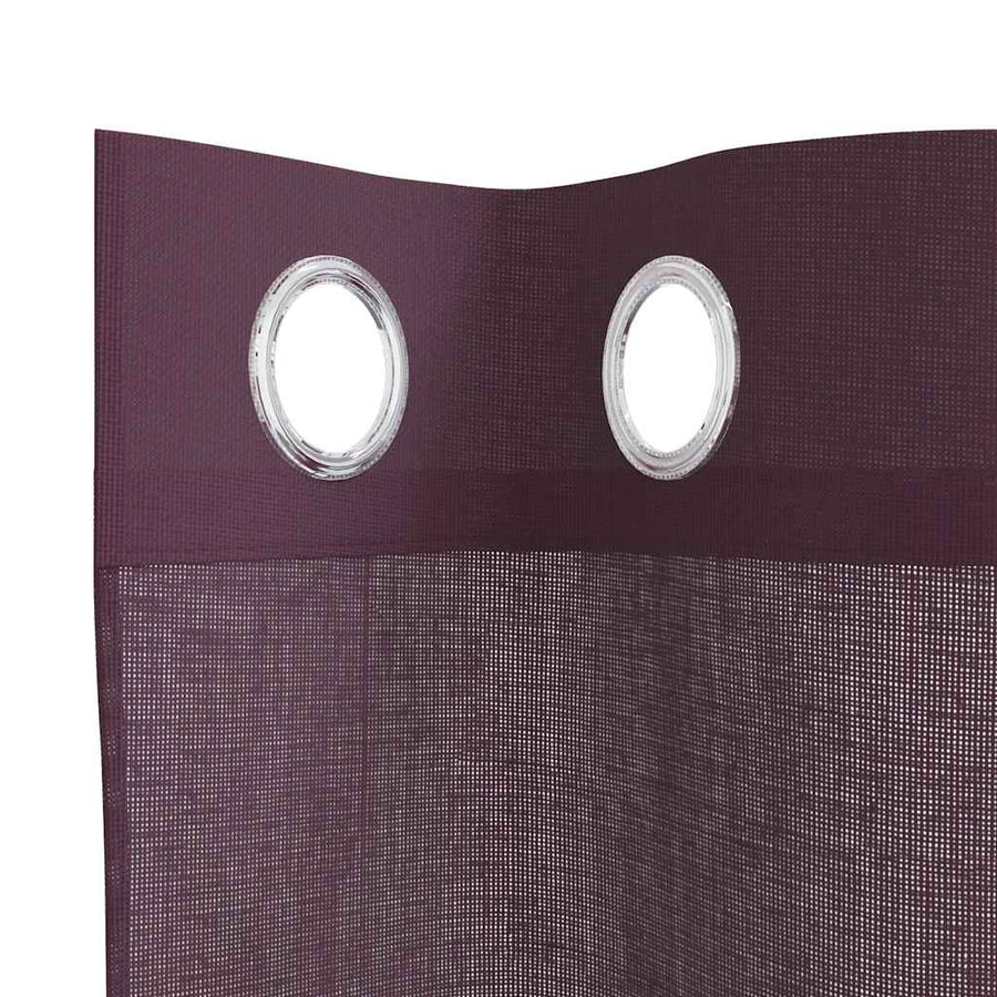 Gordijnen voile met doorvoertules 2 st paars 140x260 cm