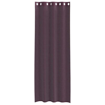 Gordijnen voile met doorvoertules 2 st 140x300 cm paars