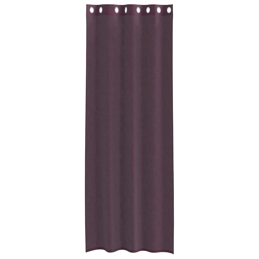 Gordijnen voile met doorvoertules 2 st 140x300 cm paars