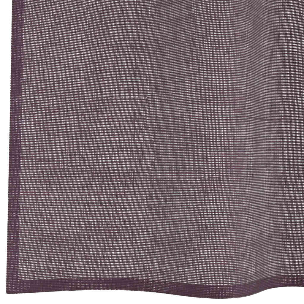 Gordijnen voile met doorvoertules 2 st 140x300 cm paars