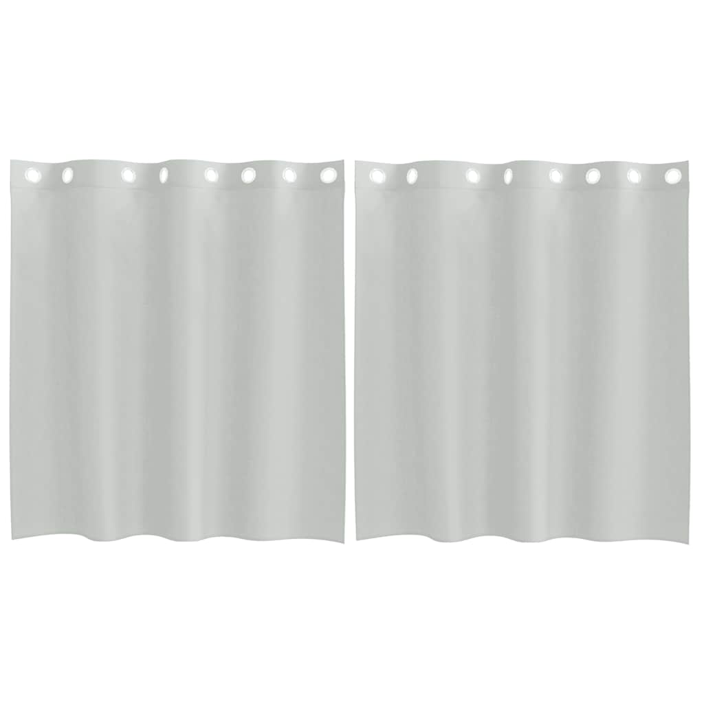 Gordijnen voile met doorvoertules 2 st 140x140 cm lichtgrijs