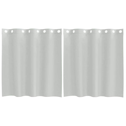 Gordijnen voile met doorvoertules 2 st 140x140 cm lichtgrijs