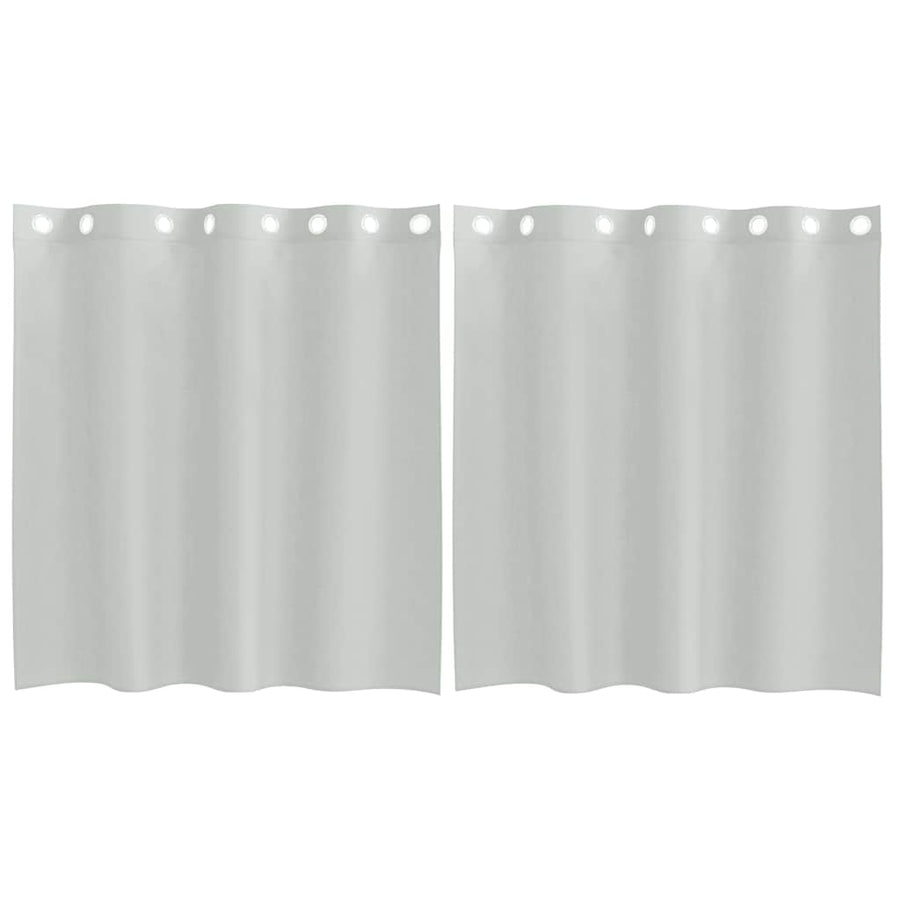 Gordijnen voile met doorvoertules 2 st 140x140 cm lichtgrijs