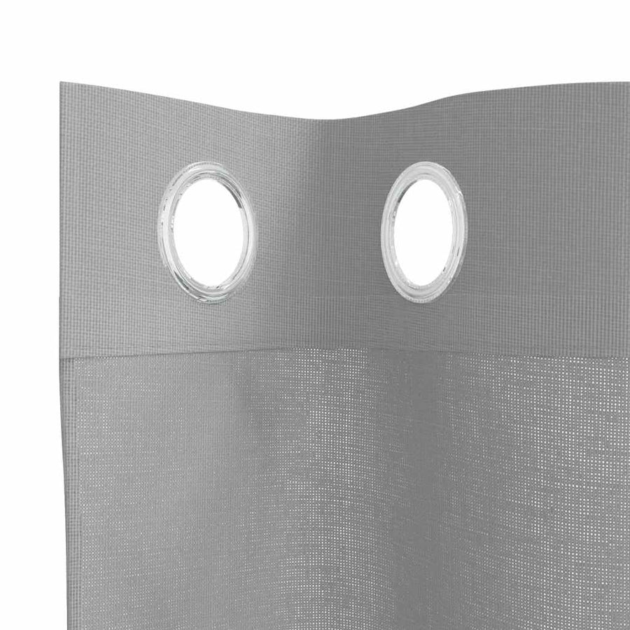 Gordijnen voile met doorvoertules 2 st 140x140 cm lichtgrijs