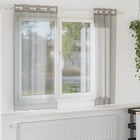 Vitrage 2 st 140x140 cm lichtgrijs