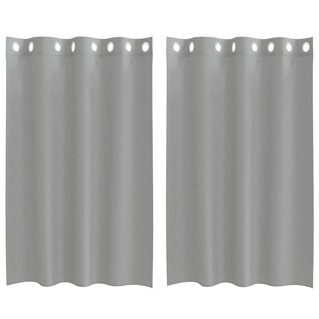Gordijnen voile met doorvoertules 2 st 140x175 cm lichtgrijs