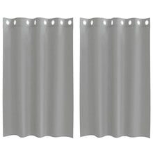 Gordijnen voile met doorvoertules 2 st 140x175 cm lichtgrijs