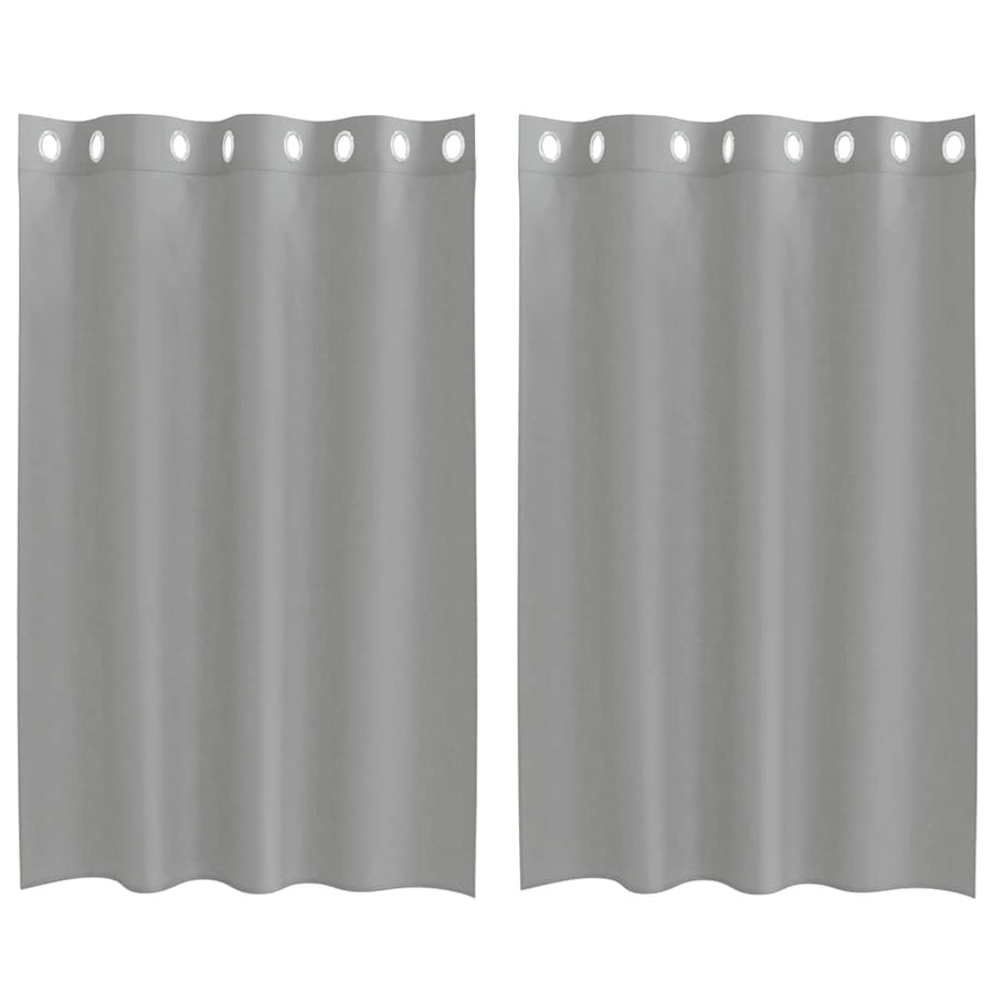 Gordijnen voile met doorvoertules 2 st 140x175 cm lichtgrijs