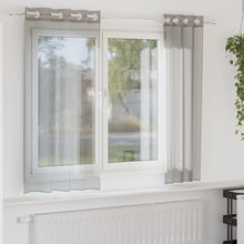 Gordijnen voile met doorvoertules 2 st 140x175 cm lichtgrijs