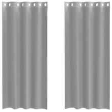 Gordijnen voile met doorvoertules 2 st 140x225 cm lichtgrijs