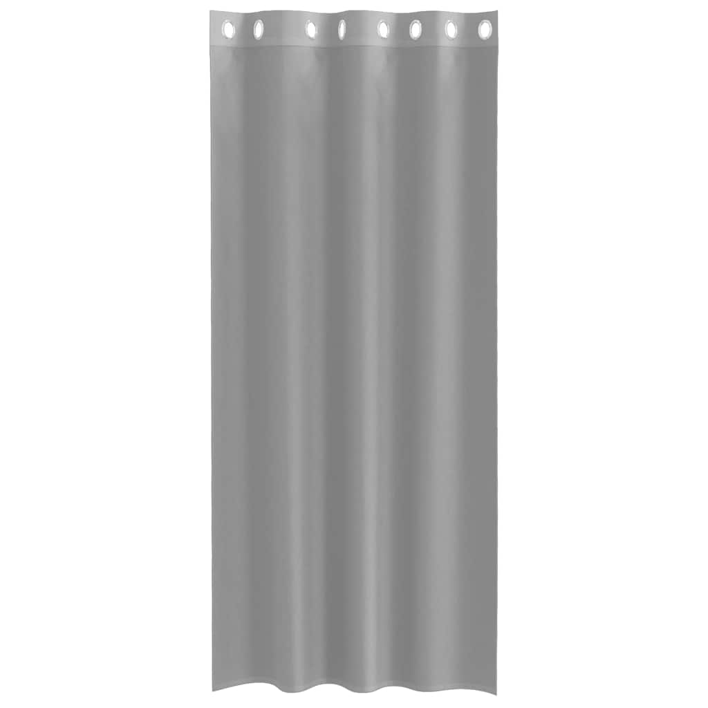 Gordijnen voile met doorvoertules 2 st 140x225 cm lichtgrijs