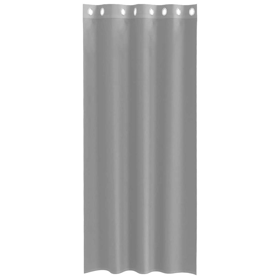 Gordijnen voile met doorvoertules 2 st 140x225 cm lichtgrijs