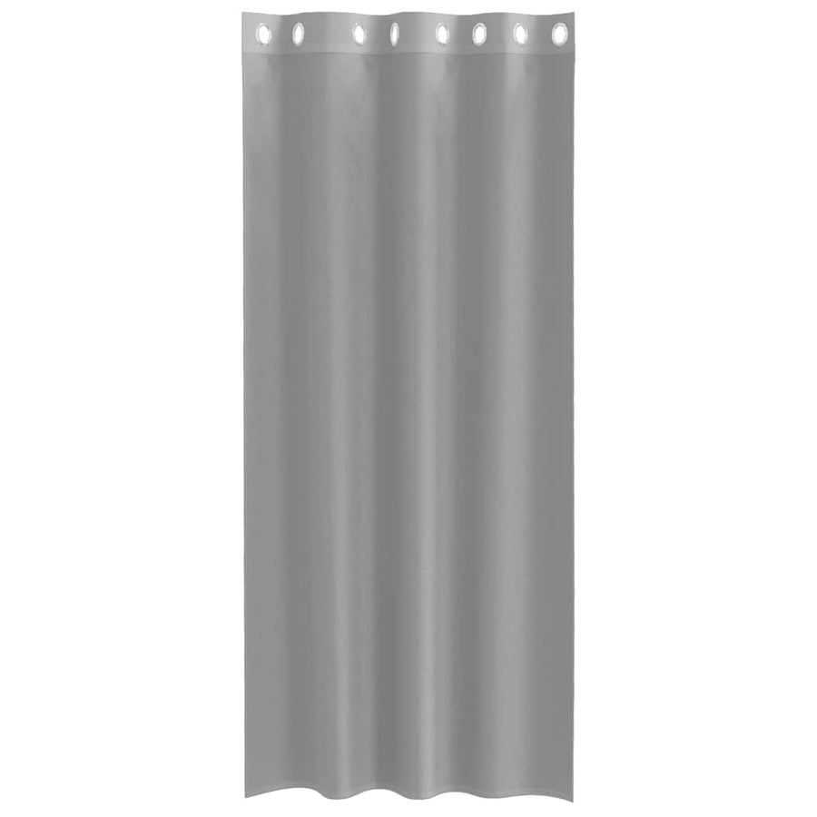 Gordijnen voile met doorvoertules 2 st 140x245 cm lichtgrijs